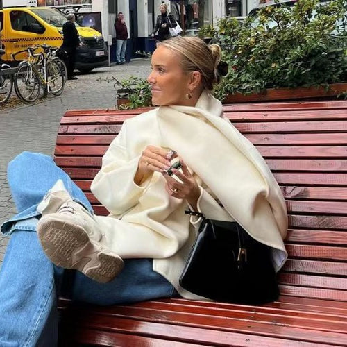 Amarae oversized elegant jacket for women with voluminous collar