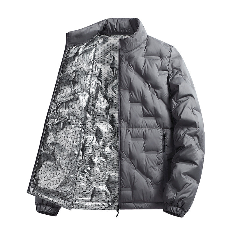 Men's lightweight quilted thermal jacket with stand-up collar and zippered pockets Amarae