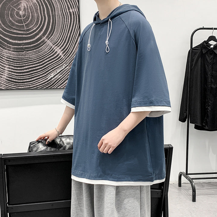 Oversized T-shirt for men with hood and breathable properties Lune London