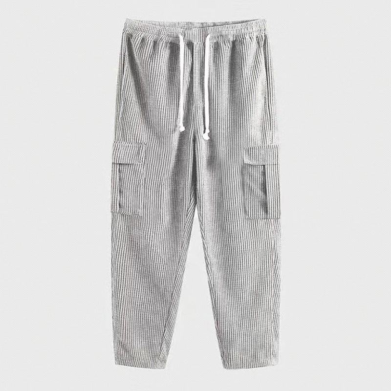 Casual cargo pants for men with practical side pockets and elastic waistband Lune London