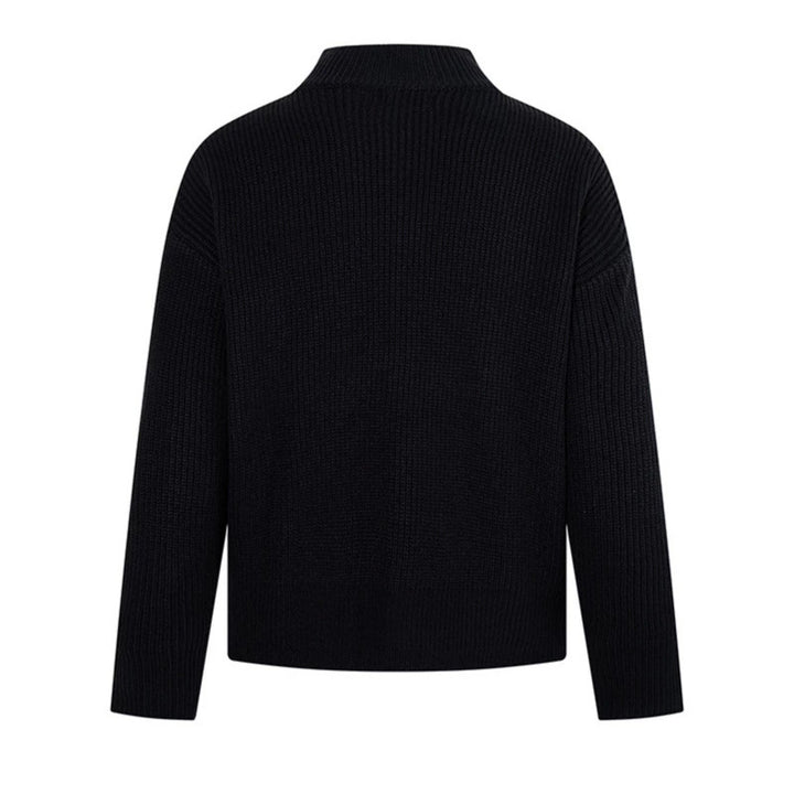 Women's chunky knit zip jacket with stand-up collar and oversized fit Amarae