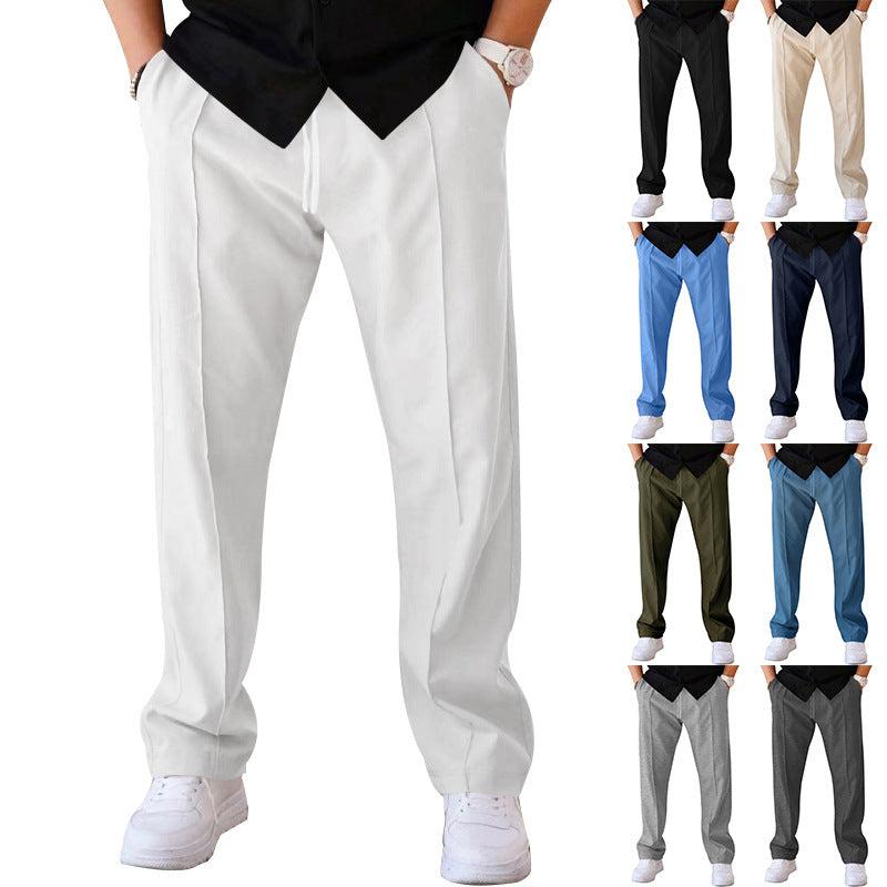 Elegant casual trousers for men with a straight cut and classic pleats Lune London