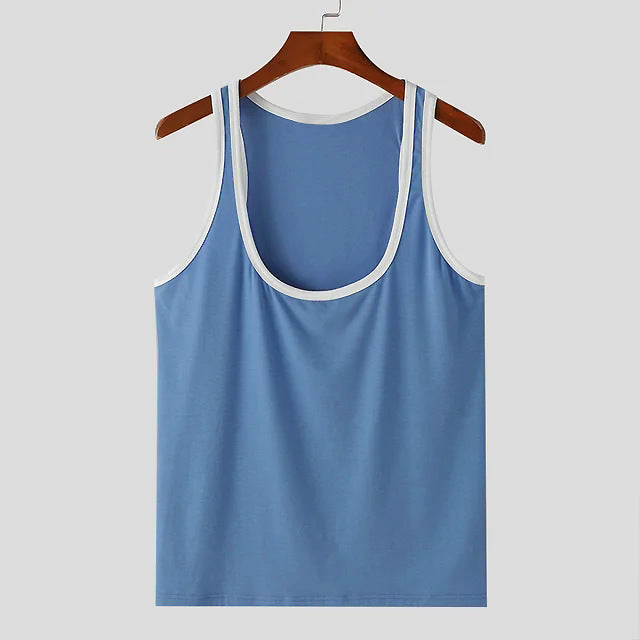 Men Breathable Fitness Tank Top with Wide Straps and Flat Hem Lune London