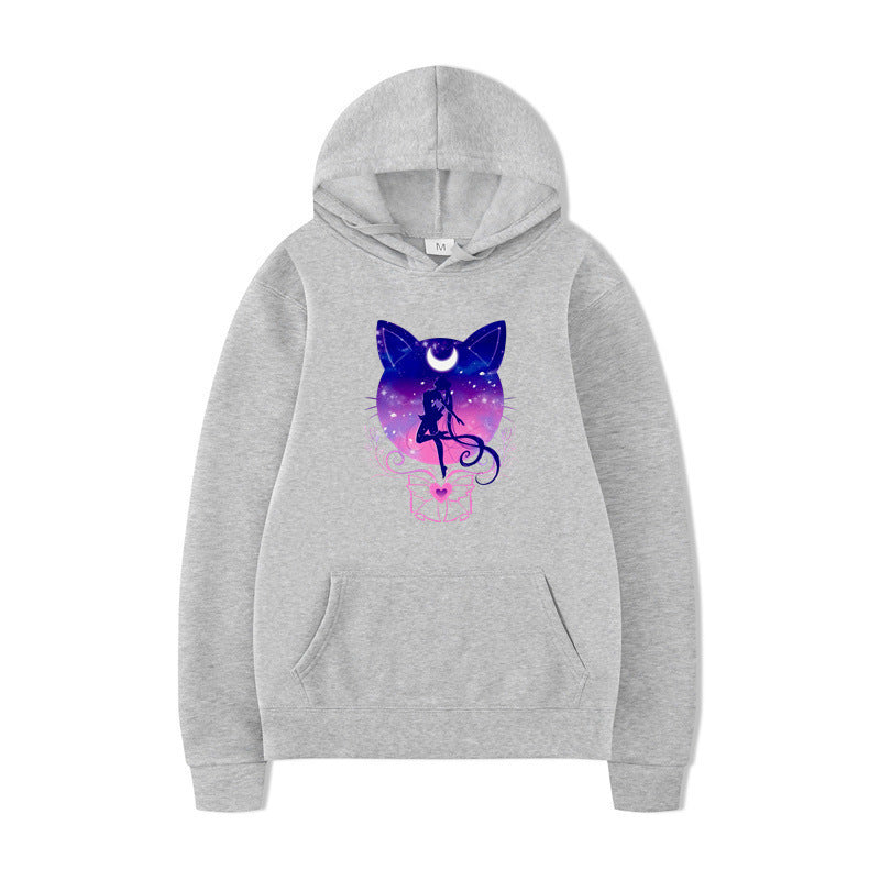 Women's hoodie with artistic cat design and comfortable fit Lune London