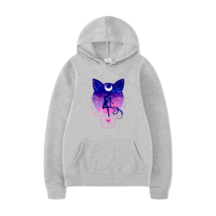 Women's hoodie with artistic cat design and comfortable fit Lune London