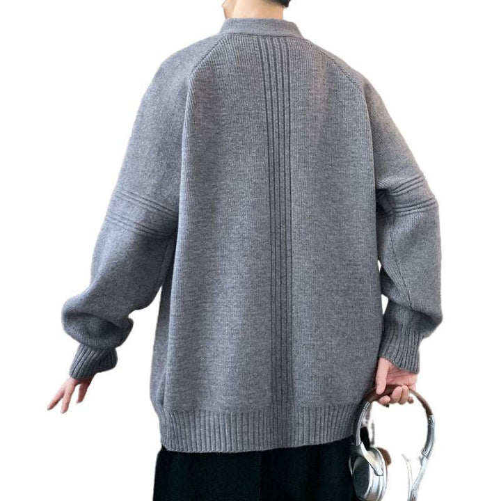 Men's knit jacket with high collar and zipper Lune London
