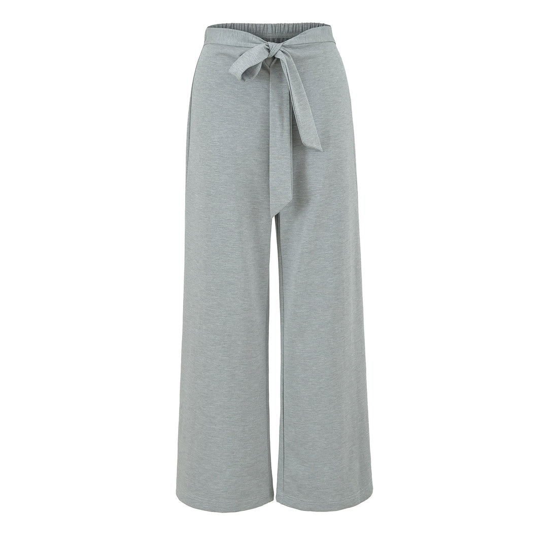 Ladies High-Waisted Wide Palazzo Trousers with Tied Belt Amarae