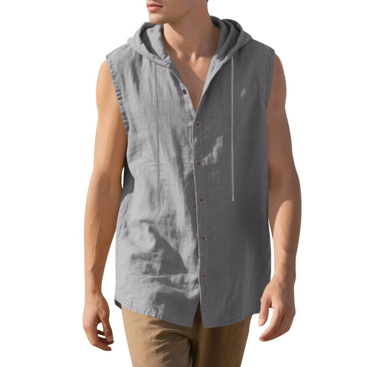 Men's tank top with hood in lightweight fabric Lune London