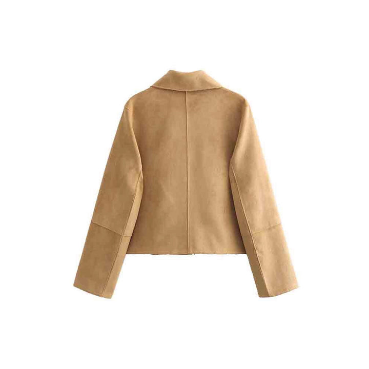 Timeless ladies suede jacket with elegant collar and practical pockets Lune London