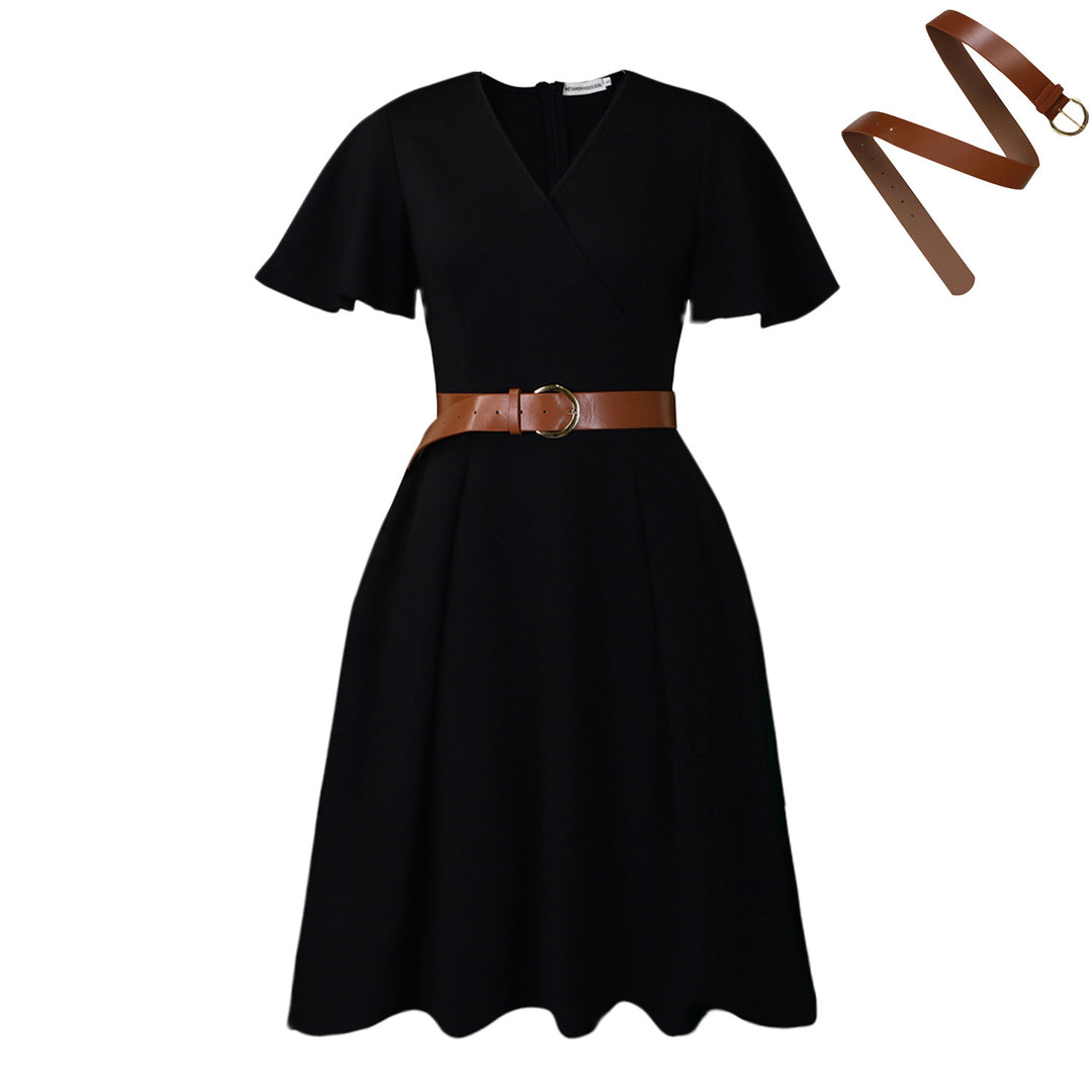 Wrap dress for women with a flattering cut and an elegant belt at the waist Lune London
