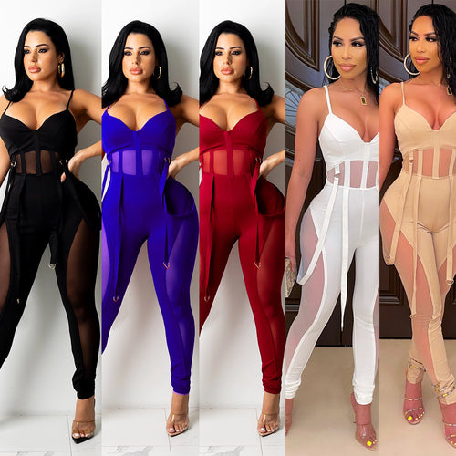 Ladies transparent panel jumpsuit Amarae