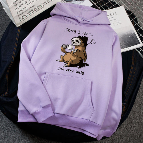 Ladies hoodie with cute animal motif and playful slogan Amarae