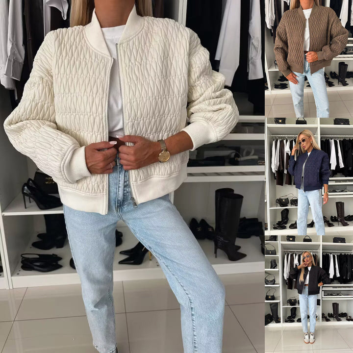 Quilted jacket for women with a sporty and elegant design featuring voluminous sleeves Lune London