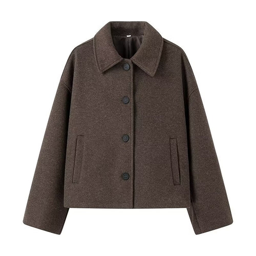 Cropped wool jacket for ladies with a modern cut and practical pockets Amarae