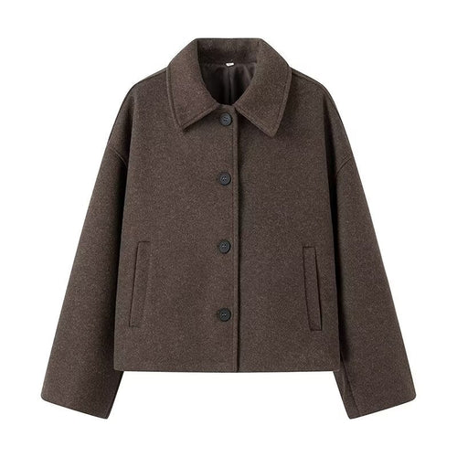 Women's Cropped Wool Jacket with Modern Cut and Practical Pockets Amarae