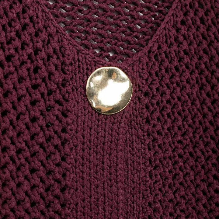 Women’s casual cardigan with gold buttons and patched pockets Lune London