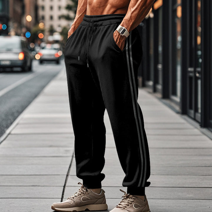 Lune London men's sporty jogger pants with side stripe