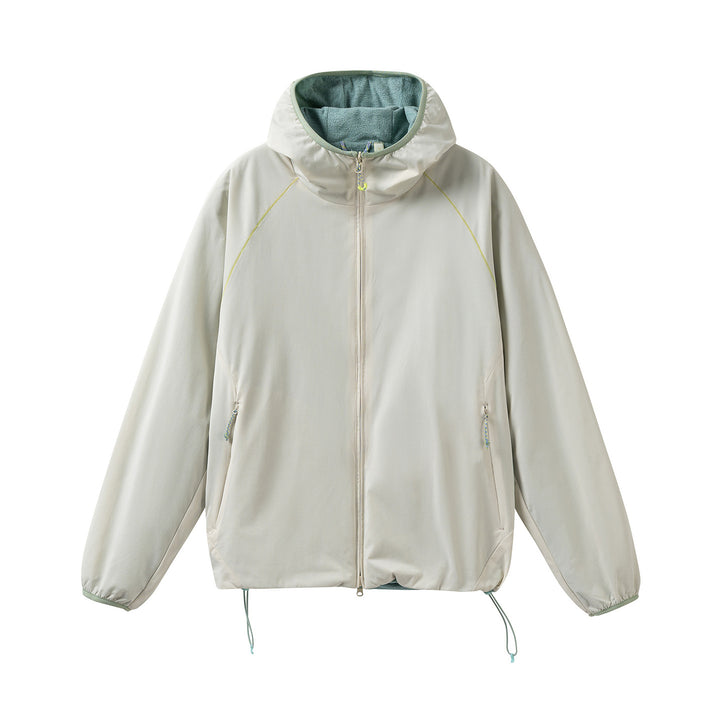 Women's Lightweight Softshell Hoodie with Fleece Lining, Raglan Sleeves and Drawstring Hood
