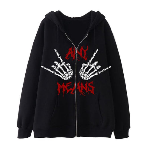 Women's hoodie with unique skeleton design and practical kangaroo pockets Amarae