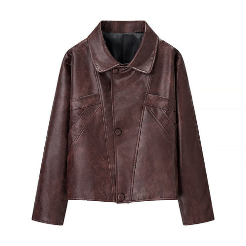 Veste en faux cuir pour femmes dans une coupe moderne avec des poches pratiques Chic & Stil