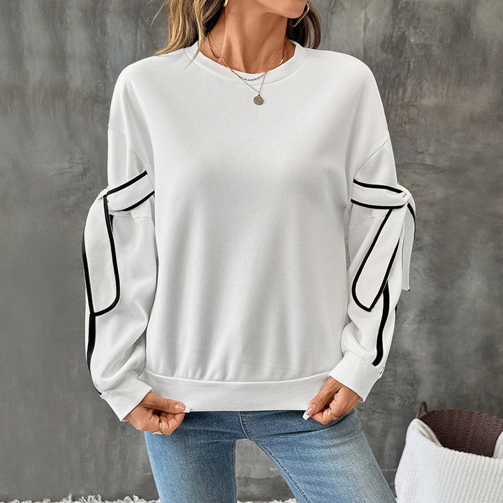 Elegant sweatshirt for women with bow sleeves Lune London