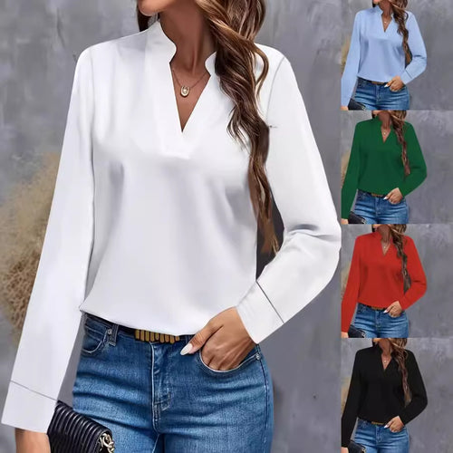 Women's blouse with V-neck and elegant design Amarae