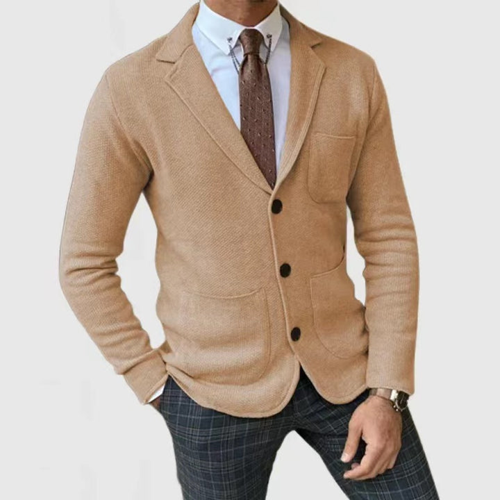 Men's knit jacket with buttons and practical pockets Lune London