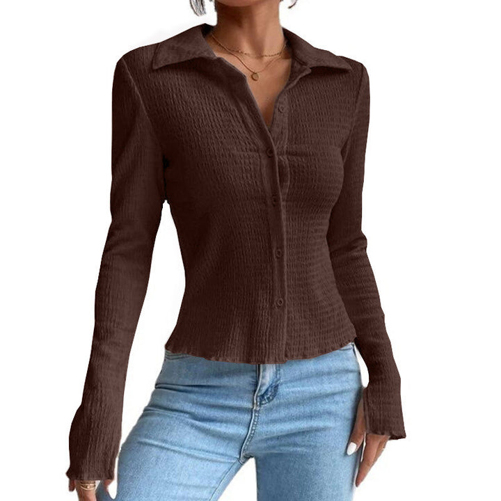 Long sleeve blouse for women with textured design Amarae