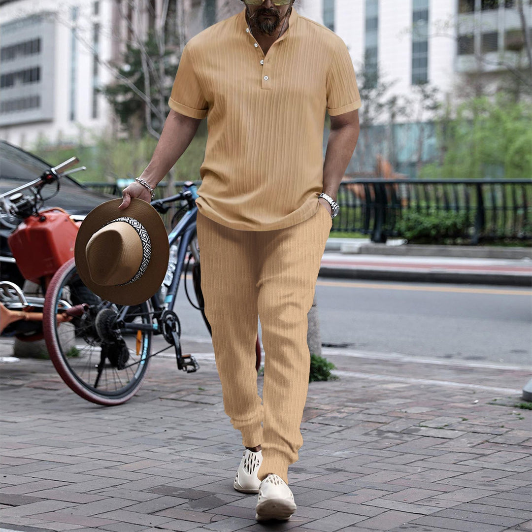 Men's striped casual top and comfortable pants set Lune London