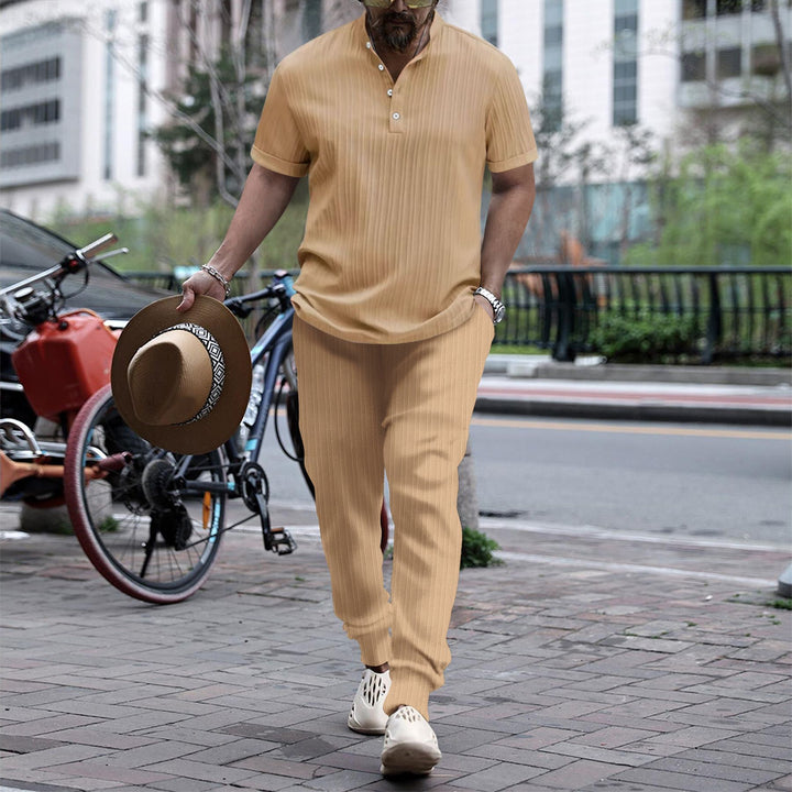 Men's striped casual top and comfortable pants set Lune London