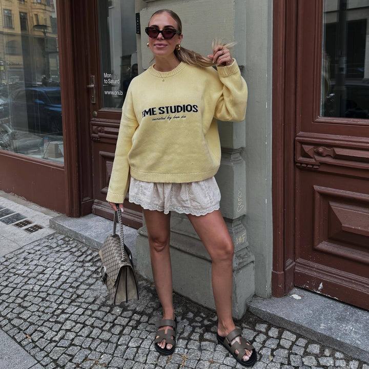 Ladies Oversized Sweater with Creative Inscription Lune London