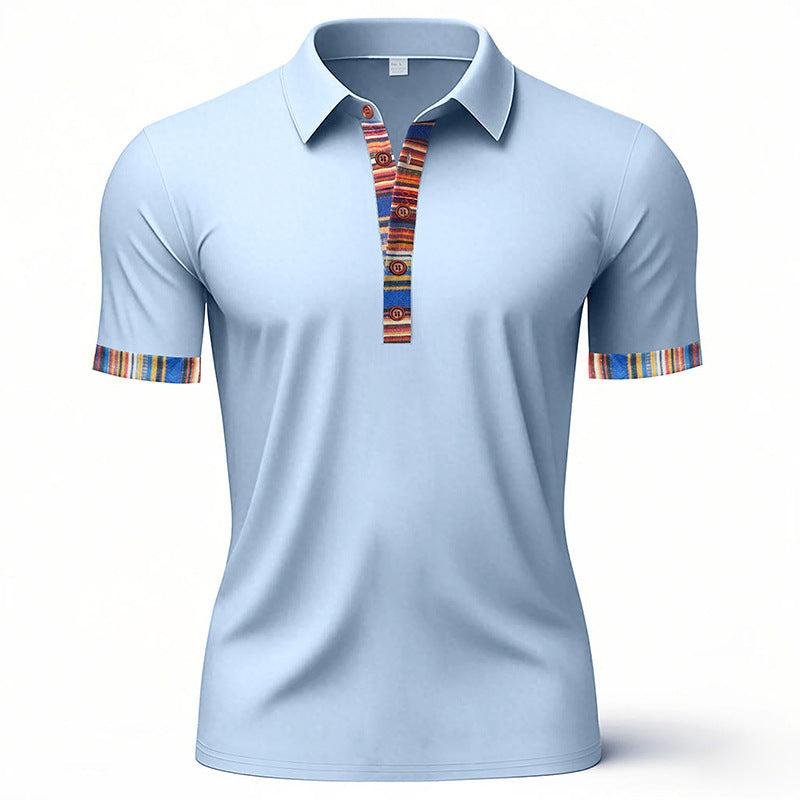 Men's Polo Shirt with colored collar and structured look Lune London
