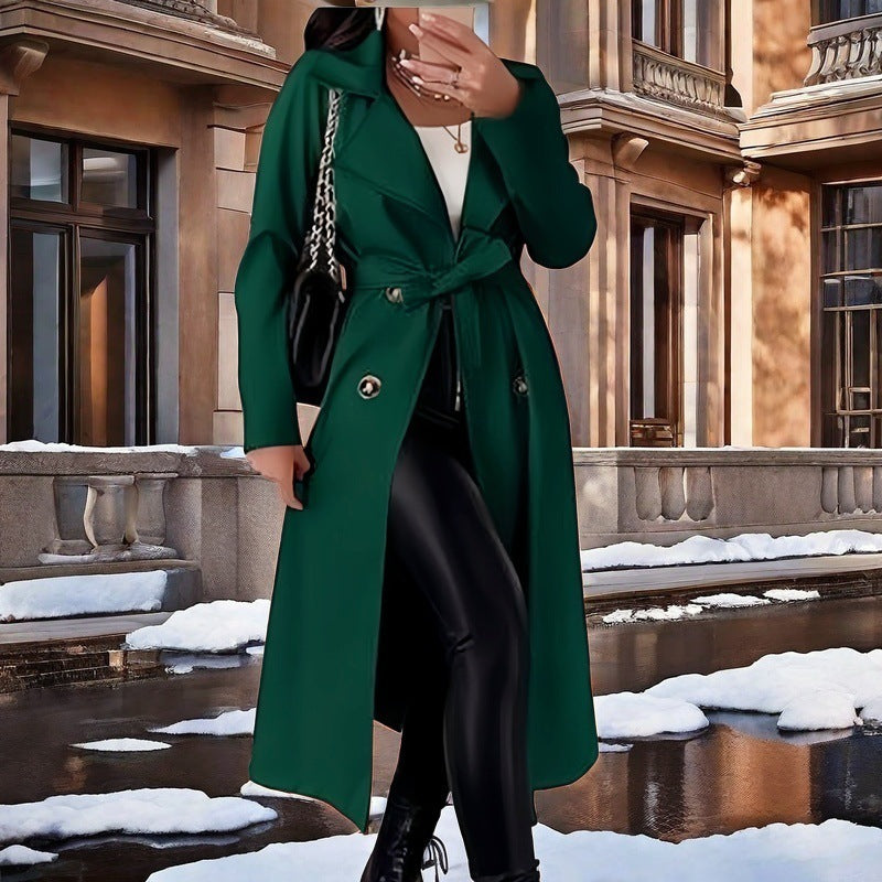 Ladies Elegant Trench Coat with Belt at the Waist and Double-Breasted Details Lune London