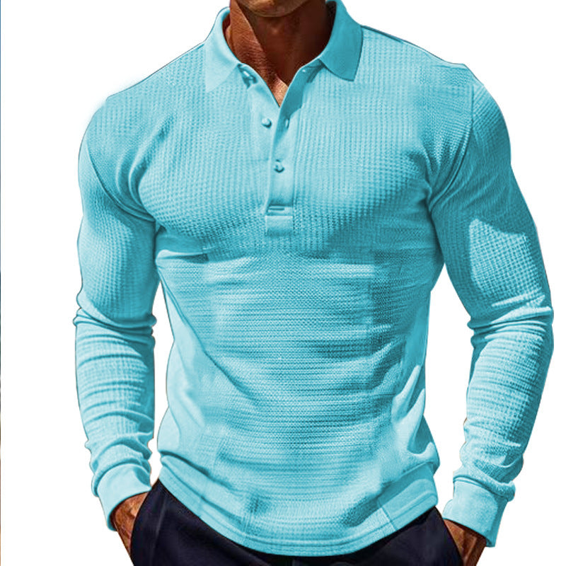 Long sleeve polo shirt for men with structured design Lune London