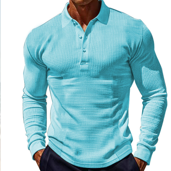 Long sleeve polo shirt for men with structured design Lune London
