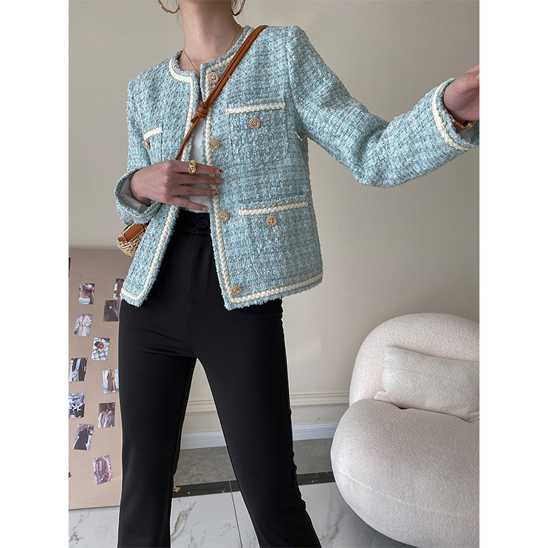 Ladies Elegant Boucle Jacket with Decorative Buttons Chic & Stil