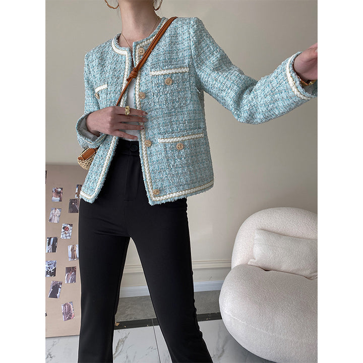 Ladies Elegant Boucle Jacket with Decorative Buttons Chic & Stil