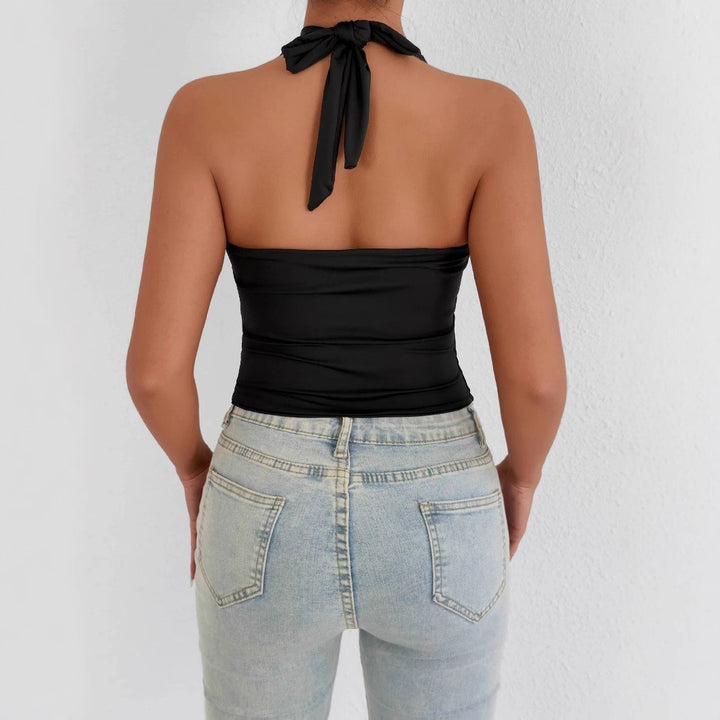 Women's High Neck Tank Top with Square Neckline Lune London