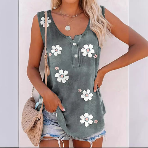 Ladies Floral Embroidered Sleeveless Top Amarae