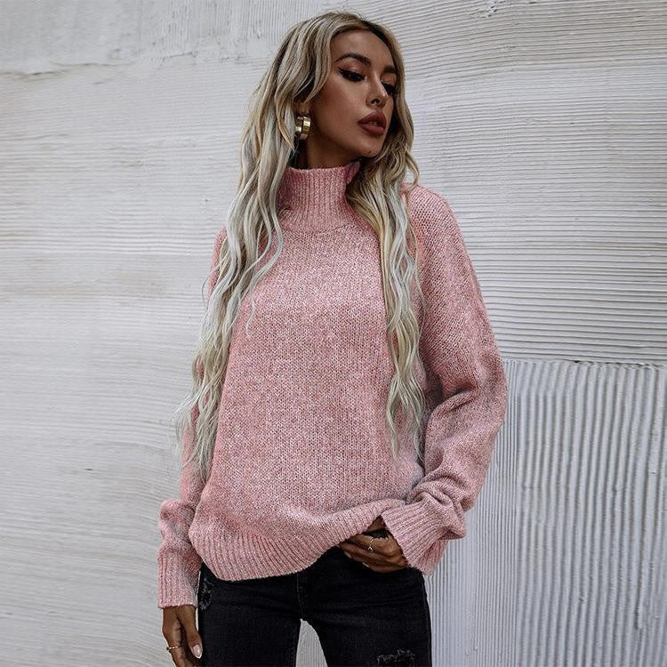 Women's sweater with high collar and relaxed oversized fit Lune London