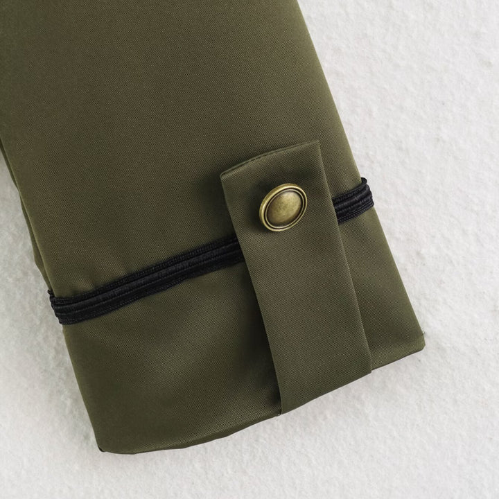 Women's Cropped Jacket in Sailor-Military Mix with Decorative Cords and Brass Buttons Amarae