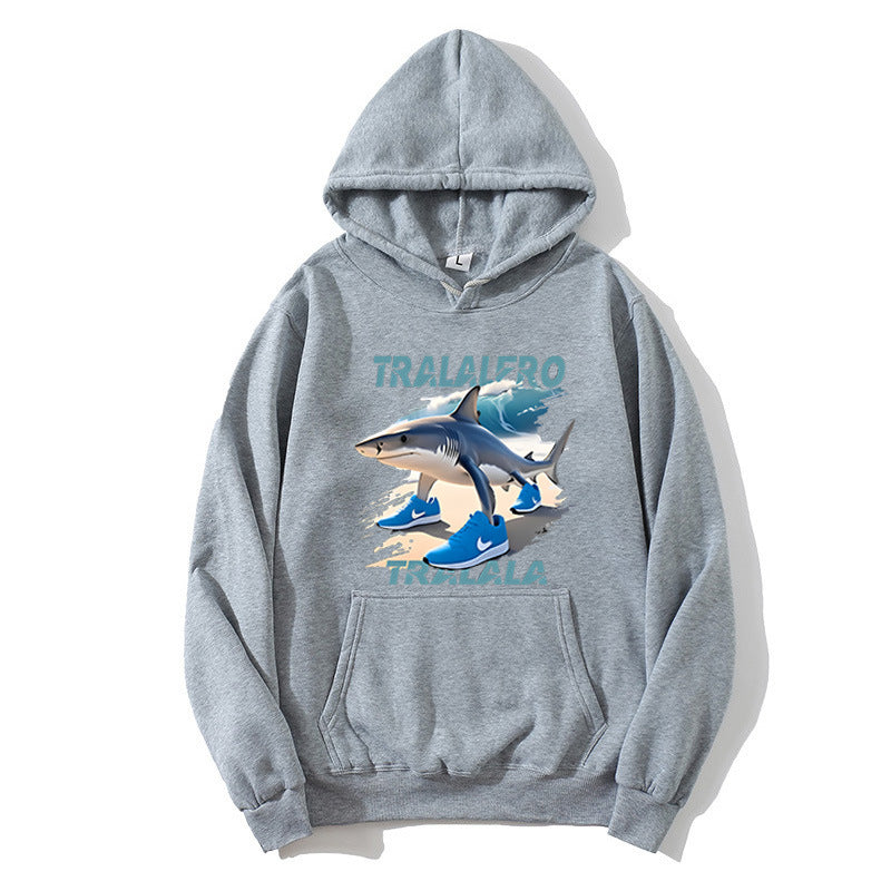 Women's hoodie with funny shark motif and graphic elements Chic & Stil