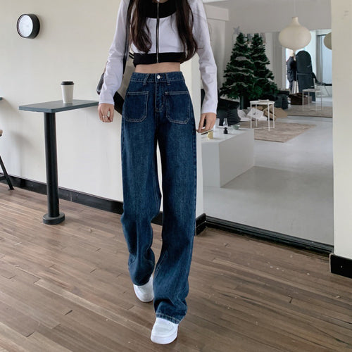 Jeans taille haute décontractés pour femmes Chic & Stil
