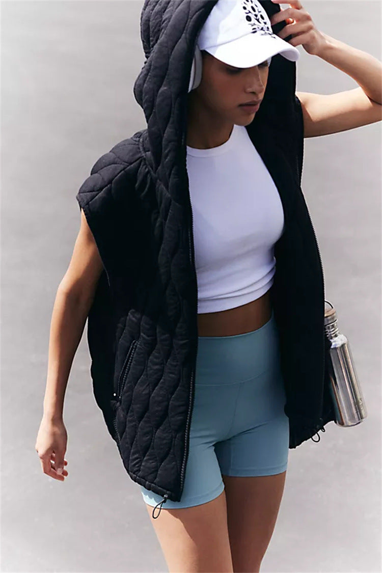 Women's vest with hood and lightly padded design Lune London