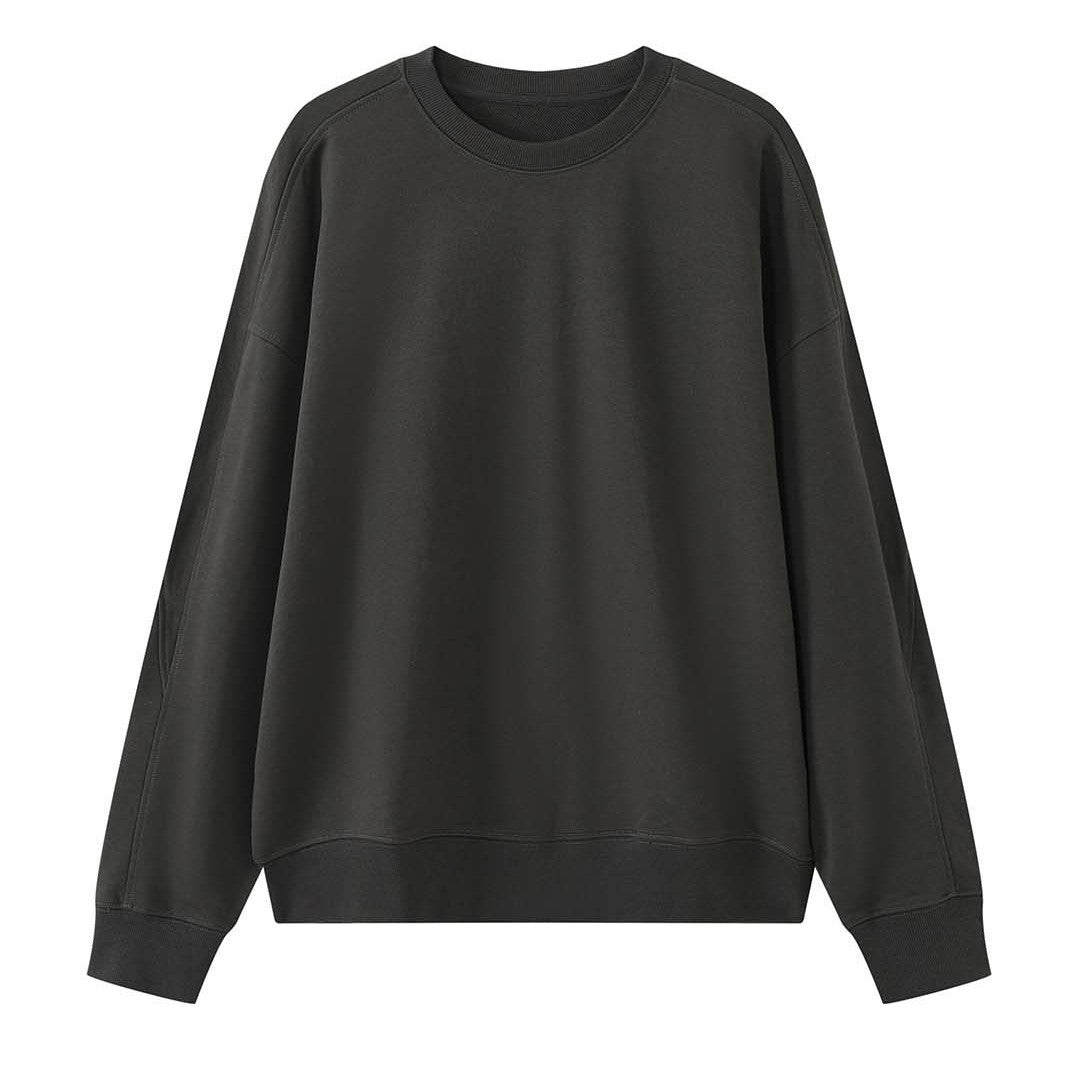 Women's Loose Sweatshirt made of French Terry with extended back hem and dropped shoulder Amarae