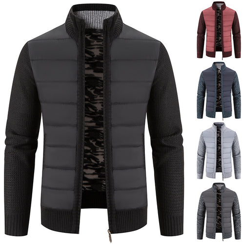 Men's quilted hybrid jacket with trendy knit design Amarae