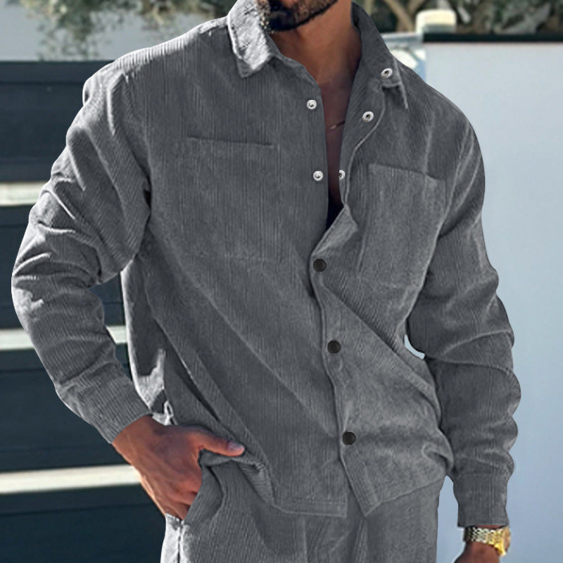 Casual corduroy jacket for men with practical chest pockets Lune London