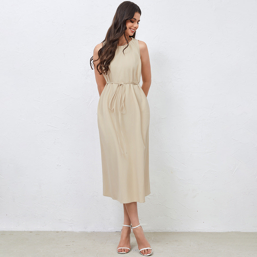 Robe mi-longue pour femme avec cordon élégant et ourlet flottant Chic & Stil