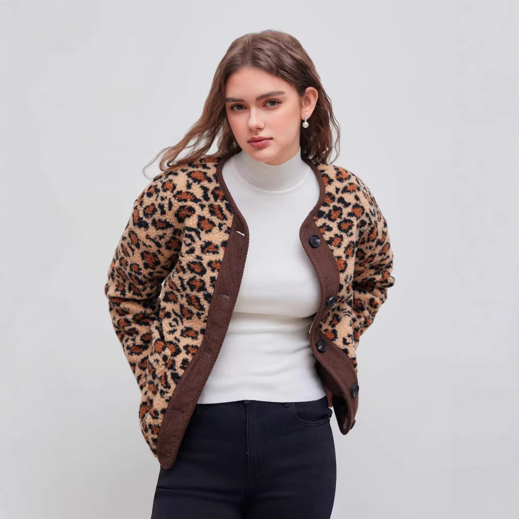 Veste à motif léopard isolée thermique pour femme Chic & Stil