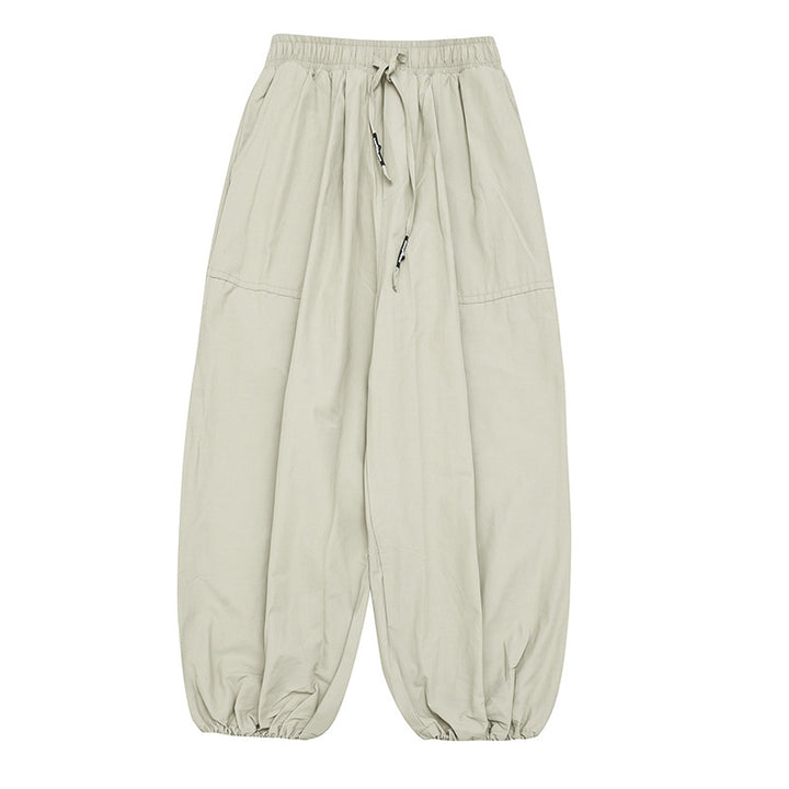 Unisex Wide Harem Pants with Drawstring Waistband, Elastic Leg Openings and Oversized Silhouette Amarae